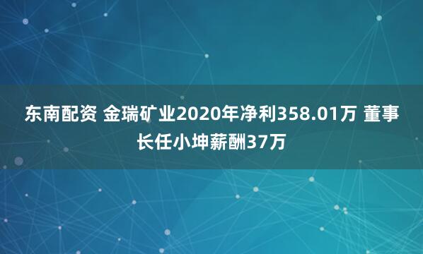 东南配资 金瑞矿业2020年净利358.01万 董事长任小坤薪酬37万